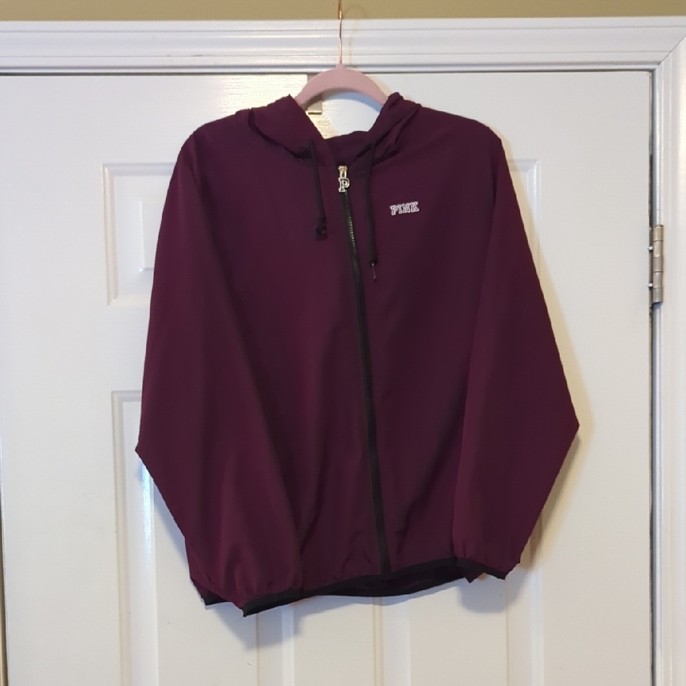 PINK Victoria's Secret Wind Breaker Jacket Size XS Purple Sporty Athleisure